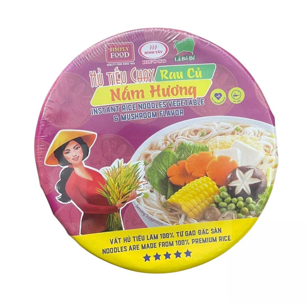Binh Tay Hu Tieu Chay Vegan Rice Noodles (Bowl) 75g