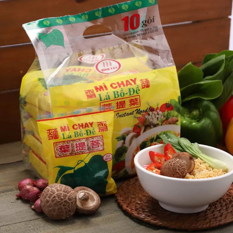 Binh Tay La Bo De Vegeterian Instant Noodle 80g (Mi Goi) - Image 3