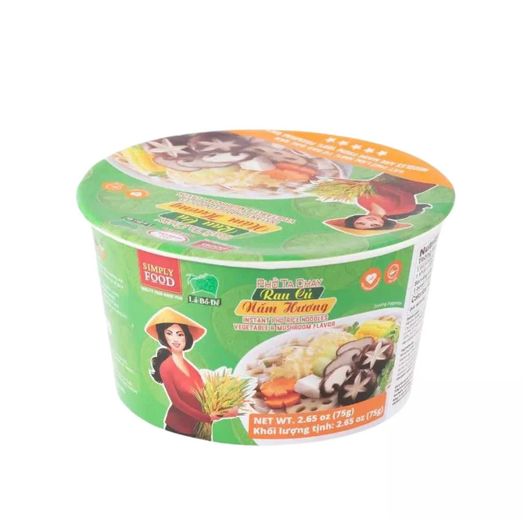 Box of Binh Tay Vegan Mushroom Flavour Pho Bowl Noodles 9x75g