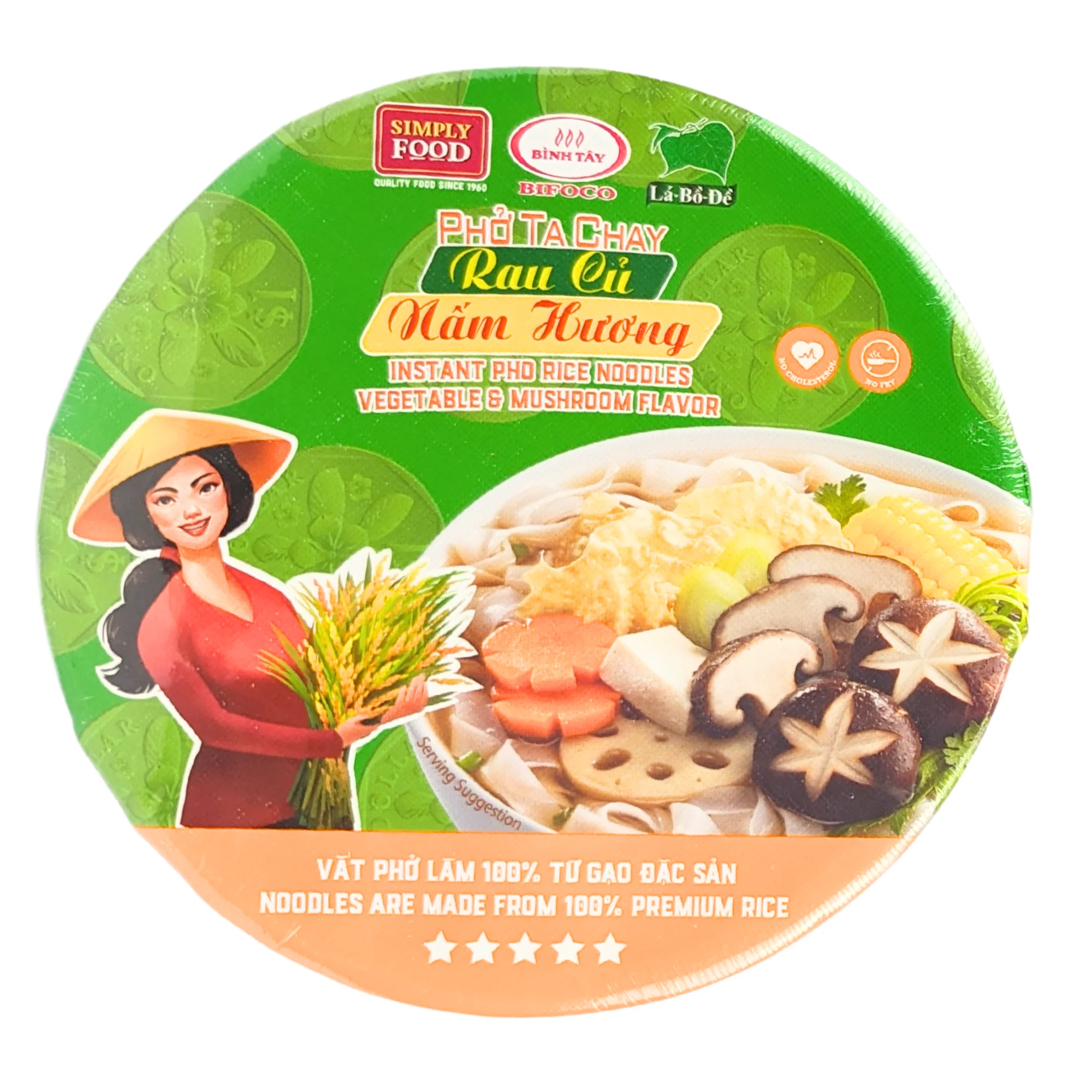 Box of Binh Tay Vegan Mushroom Flavour Pho Bowl Noodles 9x75g - Image 3