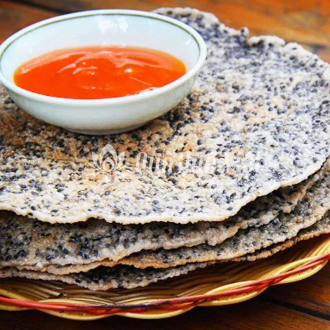 Ceaf Rice Cracker Black Sesame 22cm 340g (Banh Trang Me Den) - Image 2