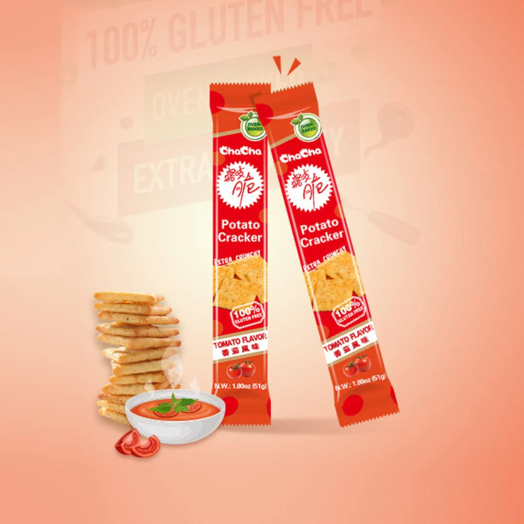 ChaCha Potato Cracker Tomato Flavor 51g (Khoai Tay Chien Vi Ca Chua) - Image 2