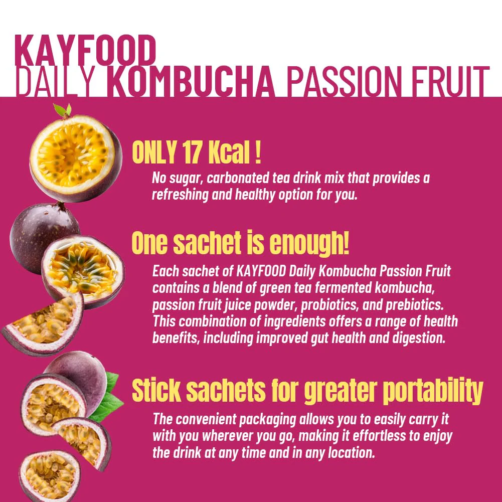 Daily Kombucha Passionfruit 10x5g sachets (Giam Tra) - Image 2