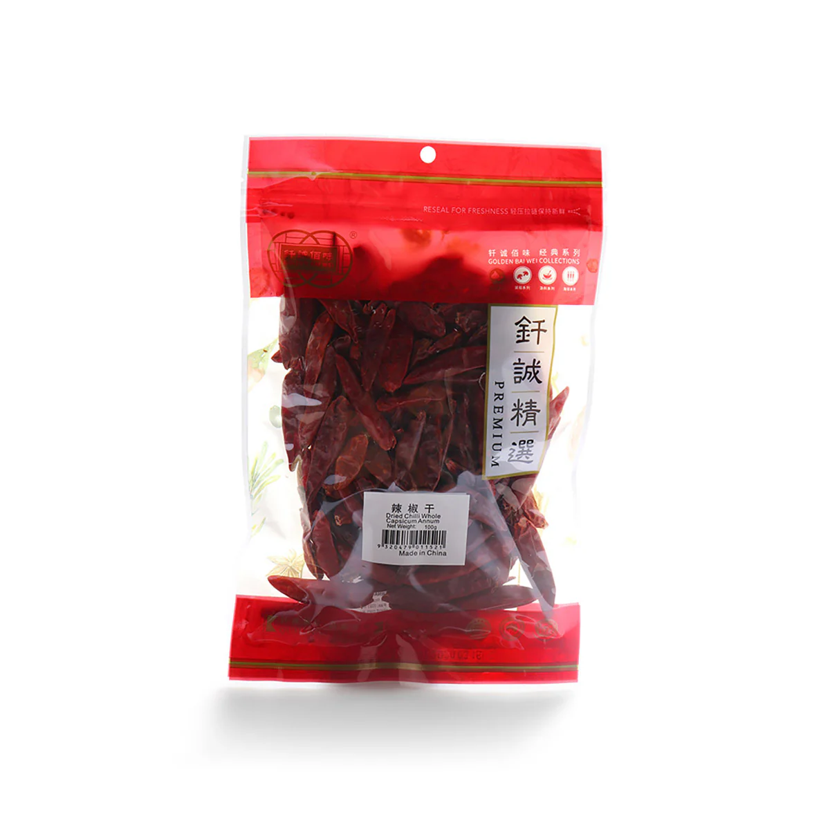 Golden Bai Wei Dried Chilli 100g (Ot Kho)