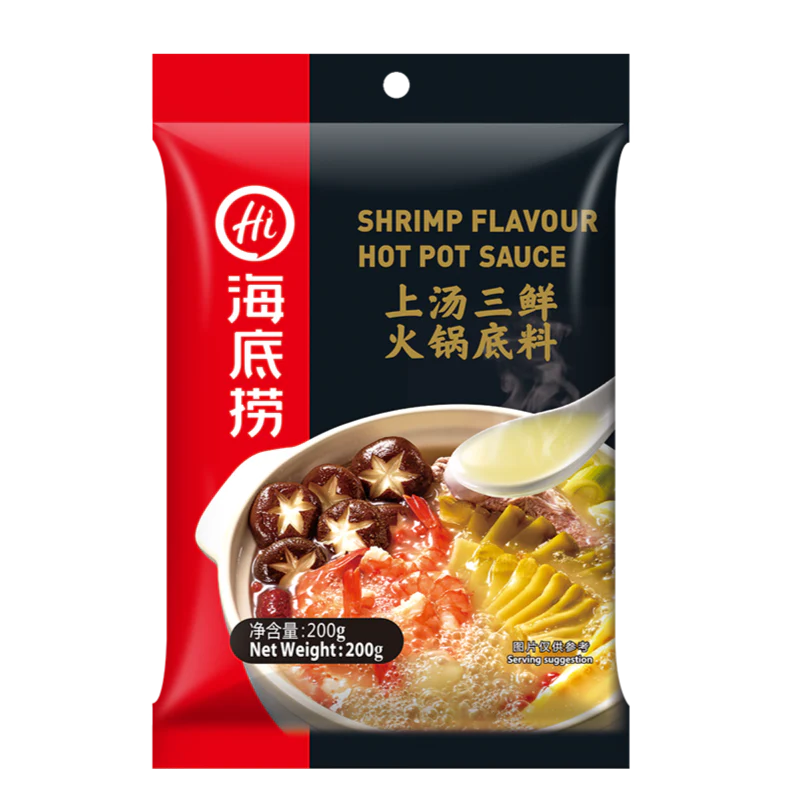 Haidilao Shrimp Flavour Hot Pot Soup Base - 200g (Gia Vi Lau Do Bien)