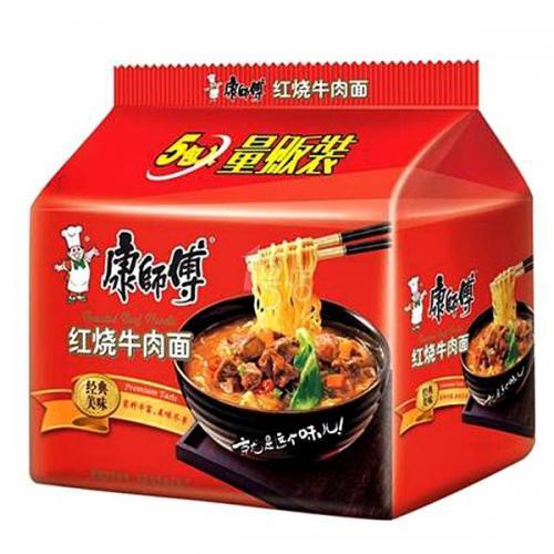 Kang Shi Fu KSF Noodle Soup Braised Beef 5 packs of 106g (Mi Goi)