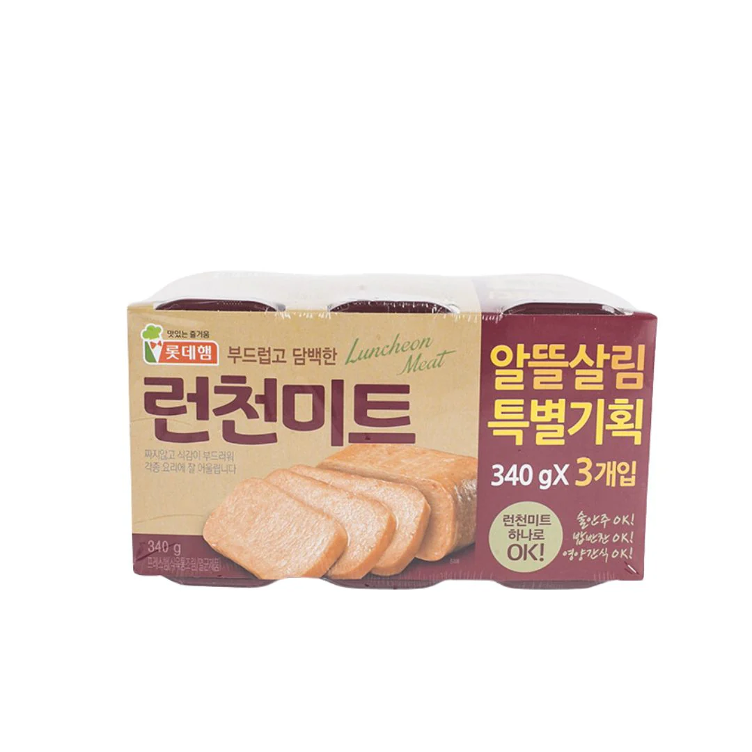 Lotte Food Luncheon Meat Bundle 3x 340g (Thit Hop Spam X3)