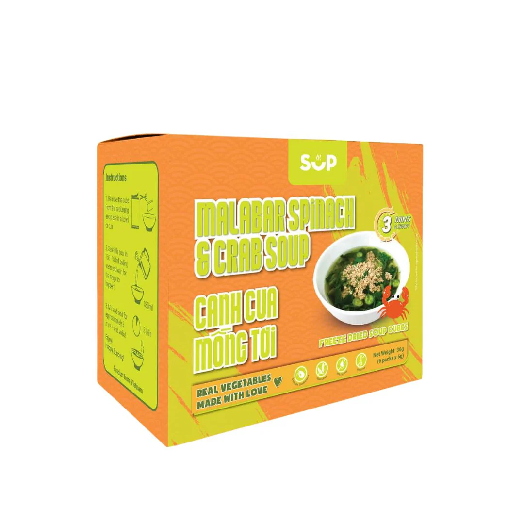 SUP Malabar Spinach And Crab 5 Sachets A Box (Canh Cua Mong Toi)