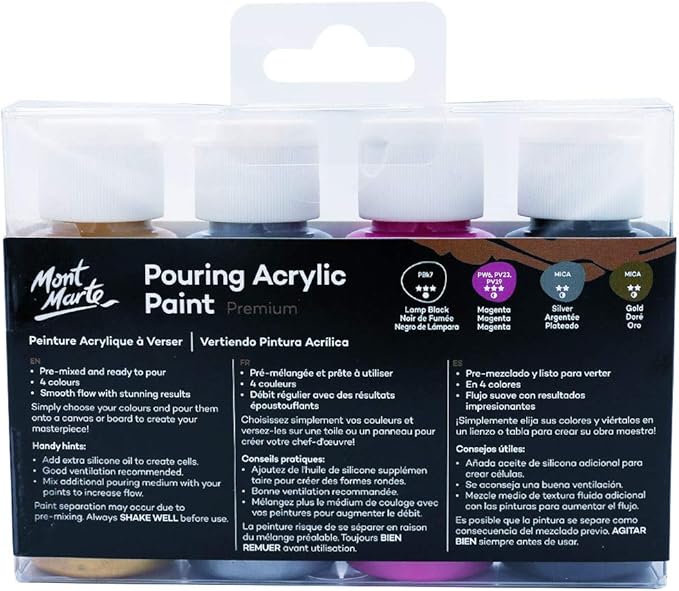 Mont Marte Pouring Acrylic 60ml 4pc - Cosmic - Image 5