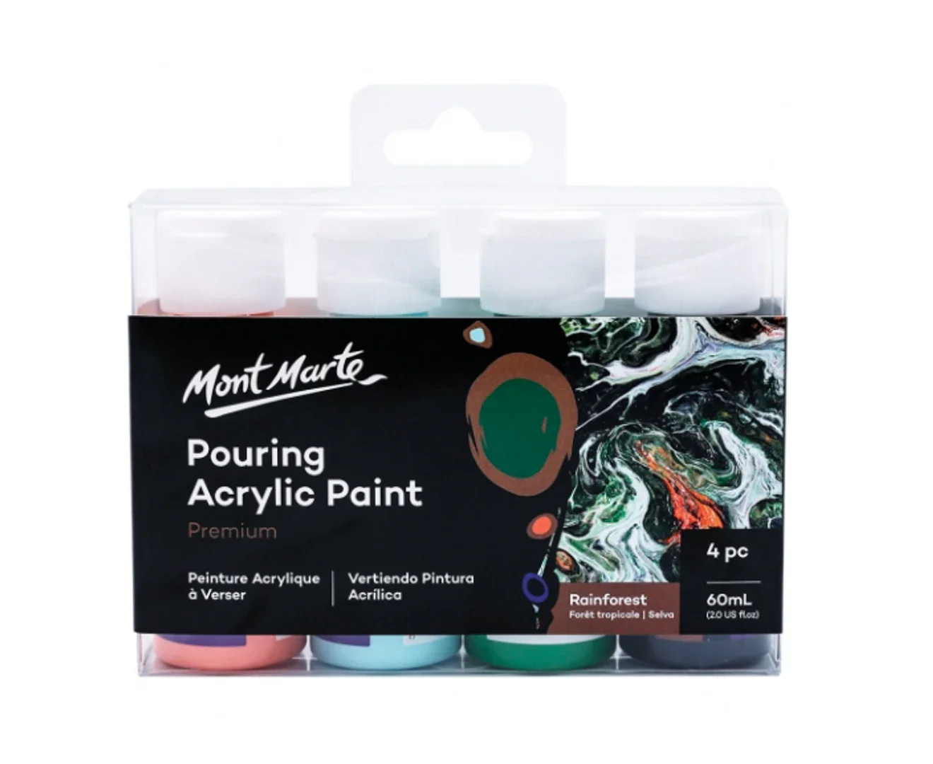 Mont Marte Pouring Acrylic 60ml 4pc - Rainforest