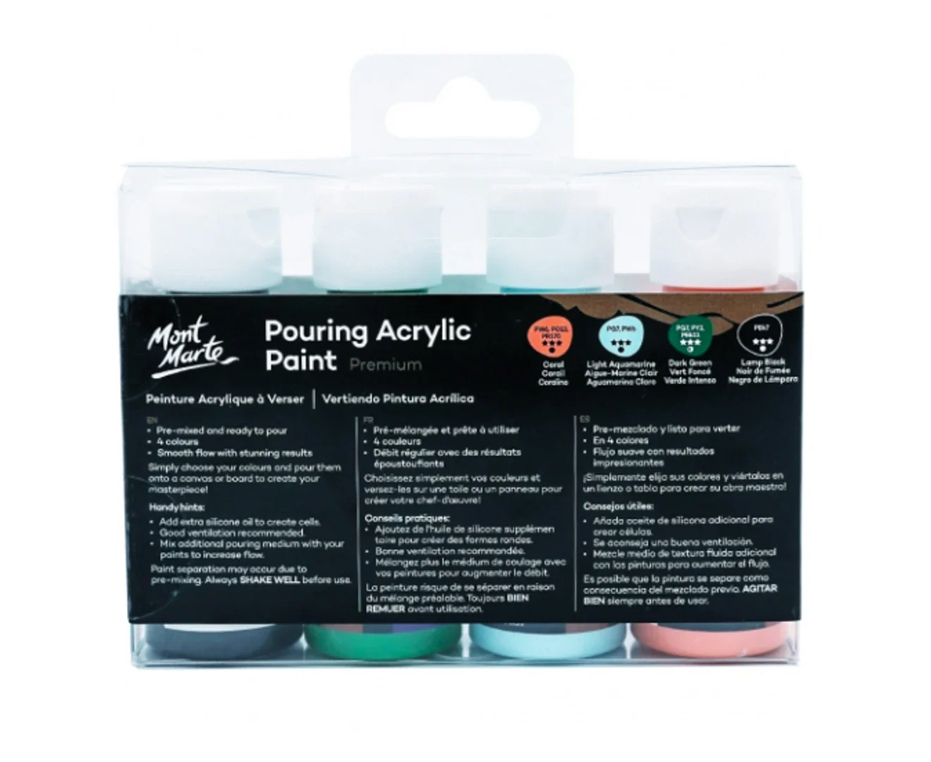 Mont Marte Pouring Acrylic 60ml 4pc - Rainforest - Image 2