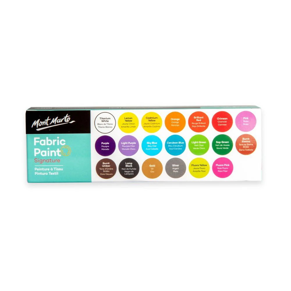 MONT MARTE Signature Fabric Paint Set Textile Art Craft Artistic 20x20ml - Image 3