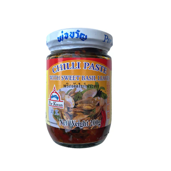 Por kwan Chili Paste Sweet Basil 225g