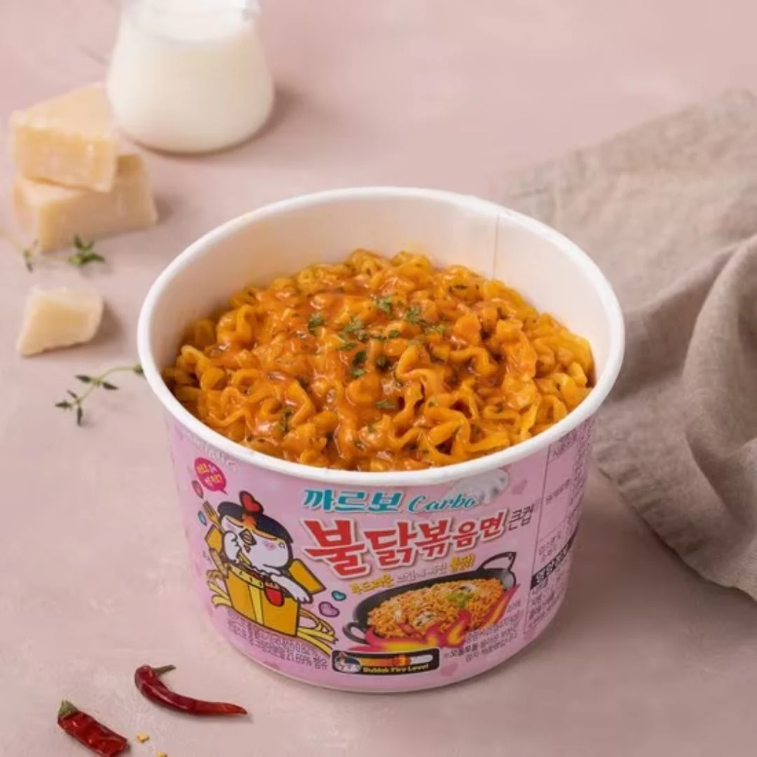 Samyang Buldak Hot Chicken Carbonara Ramen Big Bowl 105g (Mi Goi) - Image 2