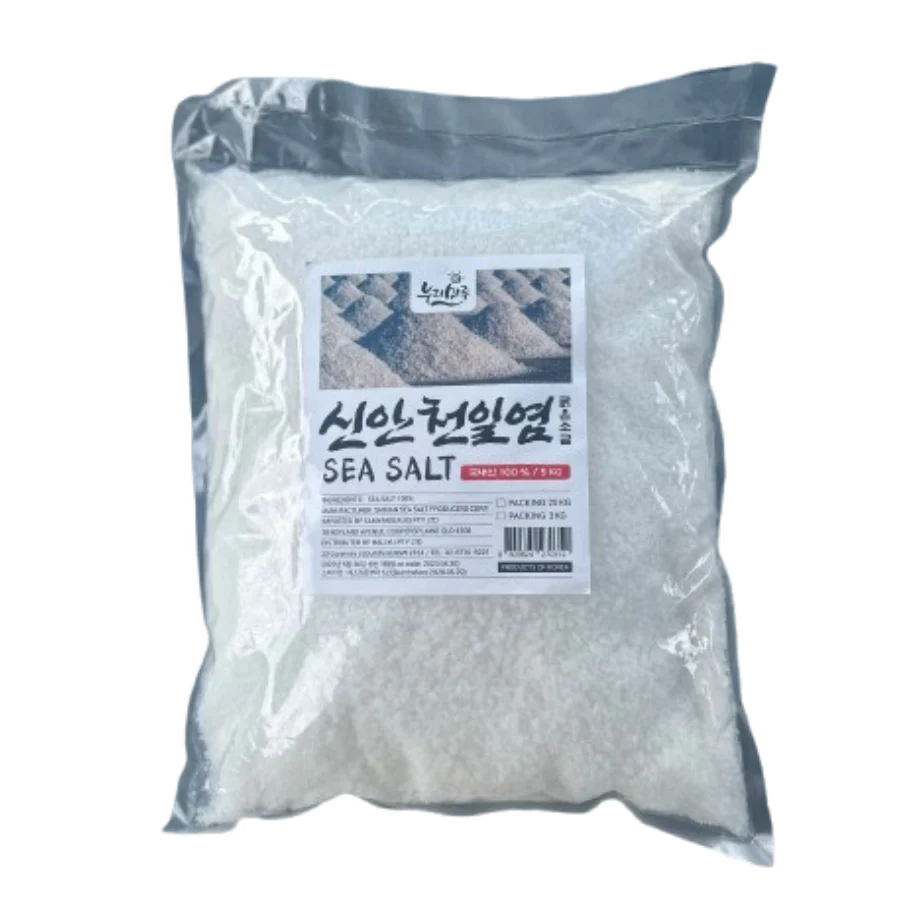 Korean Shinan Sun-Dried Sea Salt Coarse Salt 5kg (Muoi Biển Nguyên Chất)