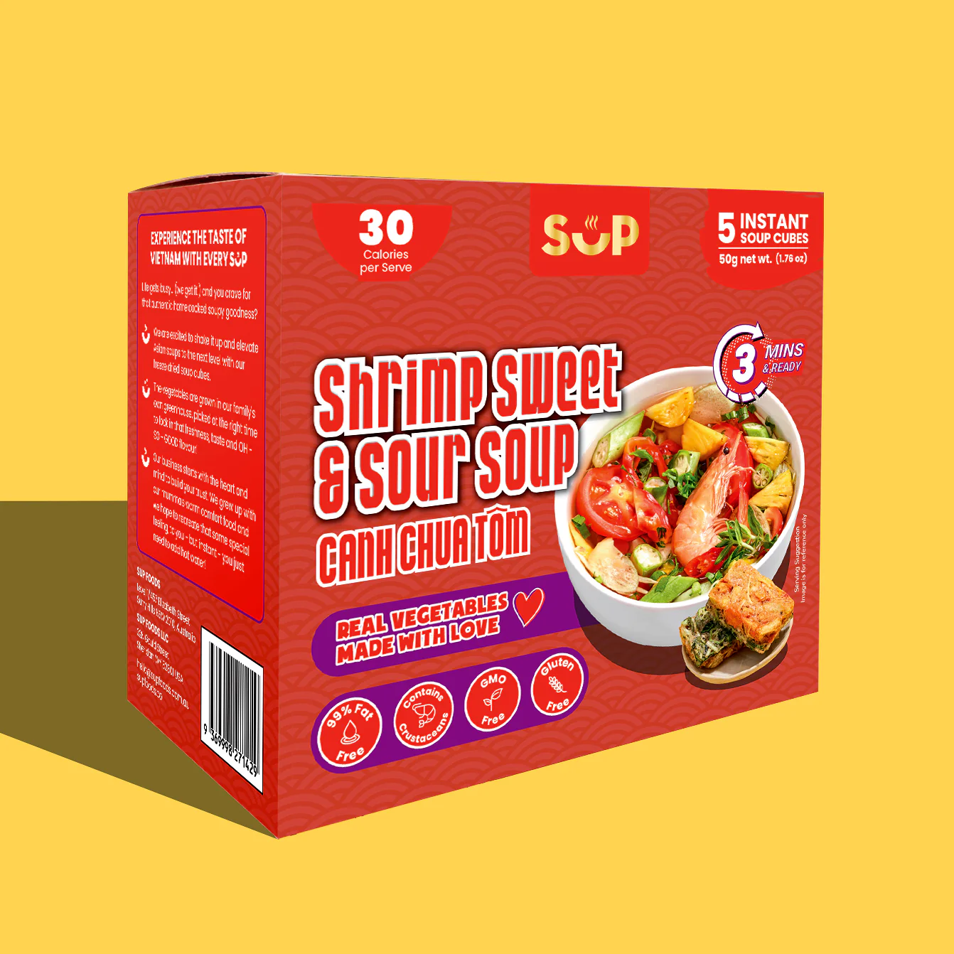 SUP Shrimp Sweet And Sour Soup - Gluten-free 5 Sachets A Box (Canh Chua Tom)