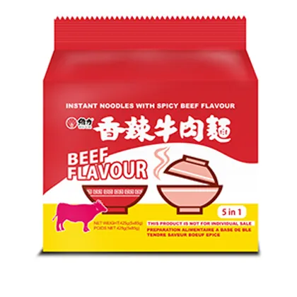 Wei Lih Noodle Beef 5x85g Family Pack (Mi An Lien Vi Bo)